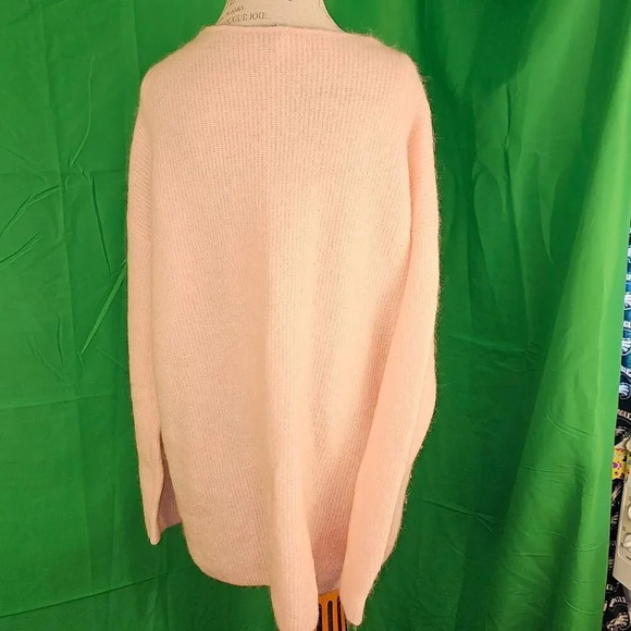 Paris Atelier & Other Stories Womens Pink Wool Mohair Blend V Neck Sweater Large - Picture 2 of 5